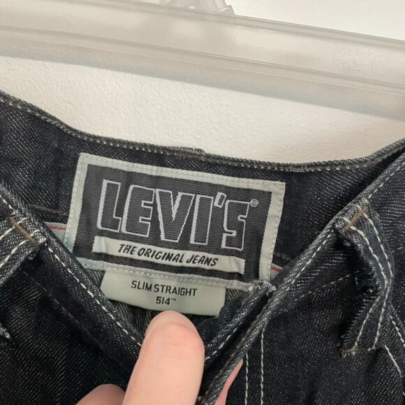 LEVI'S LEVIS Mens 514 Slim Straight Jeans Dark Wash Indigo w/ Stitching W32 L32 - Picture 5 of 13